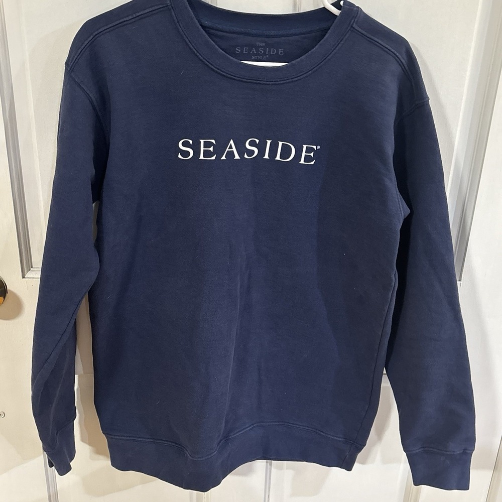 The Seaside Style Sweatshirt Medium Blue  "New Town Old Ways" Heavy Medium